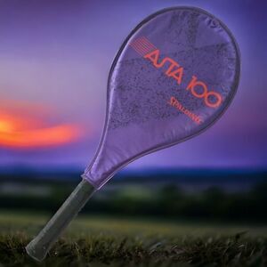 Spalding ASTA 100 Tennis Racquet 4.5 Grip Graphite Racket With Cover Purple Teal